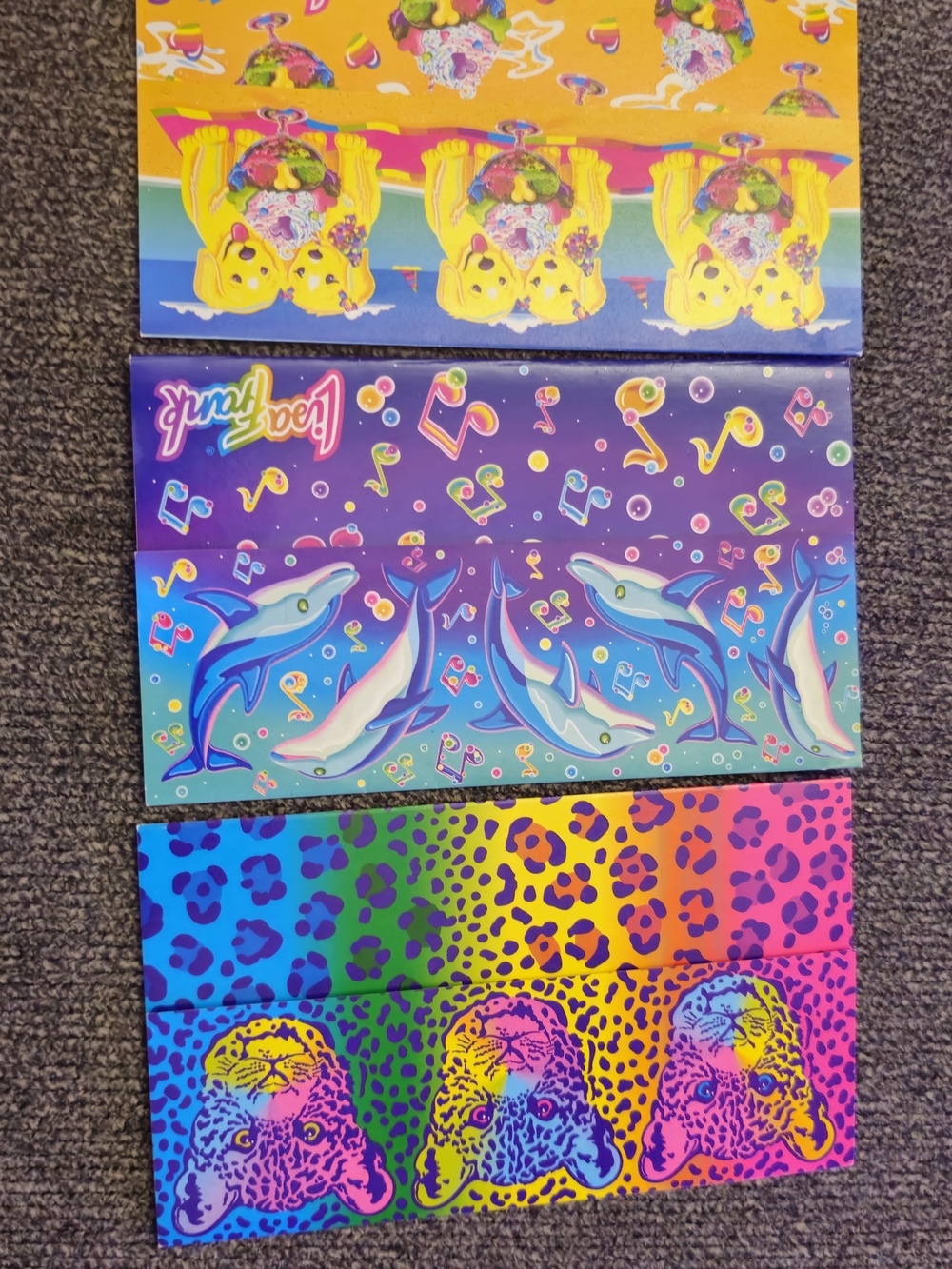 Lisa Frank Neon Dolphins & Rainbow Animal Faces Print Set